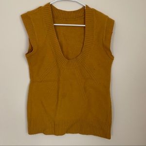 mustard knit sweater vest